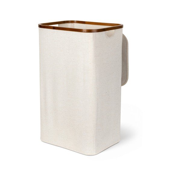 Kremowy tekstylny kosz na pranie Bamboo/Linen – Bigso
