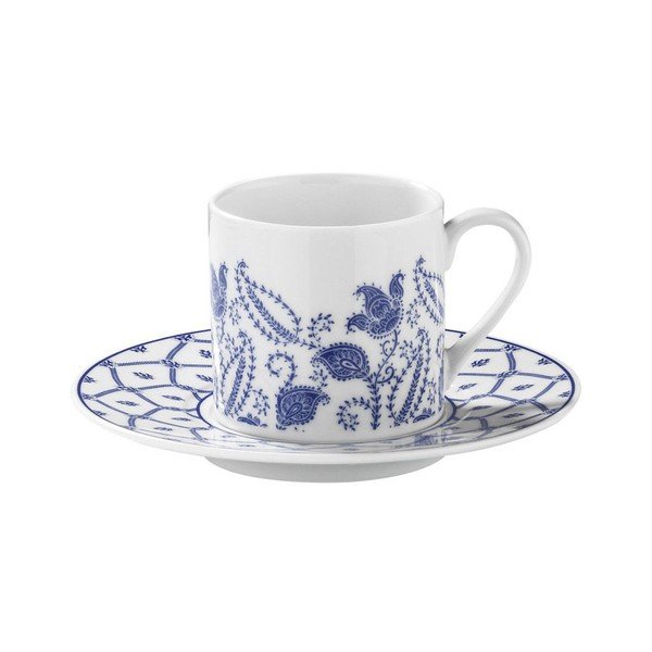 Zestaw 6 filiżanek porcelanowych ze spodkami Kutahya Ornament, 50 ml