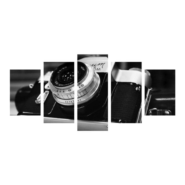Wieloczęściowy obraz Black&White Camera, 100x50 cm