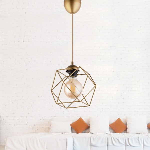 Lampa wisząca w kolorze złota z metalowym kloszem – Opviq lights-image-1