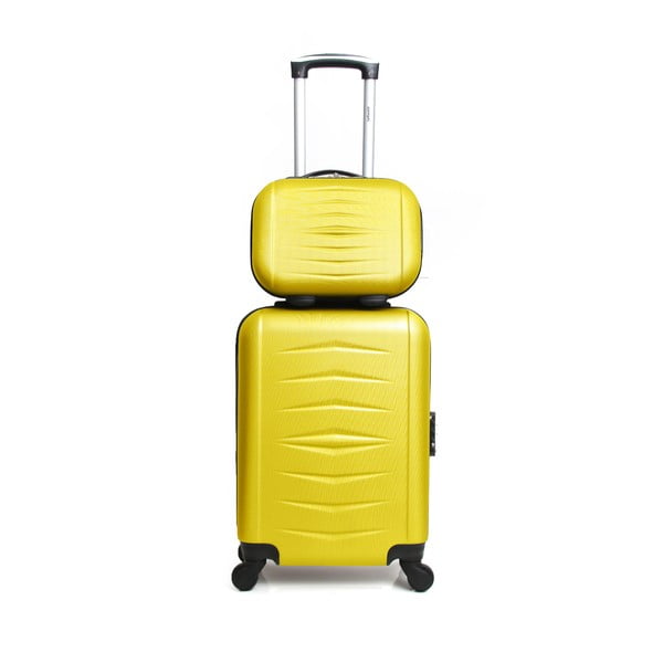 Komplet 2 żółtych walizek podróżnych na kółkach Infinitif Oviedo