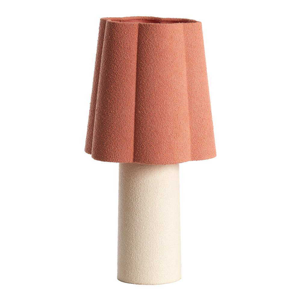 Łososiowa/kremowa lampa stołowa z tekstylnym kloszem (wysokość 50 cm) Musaby – Light & Living