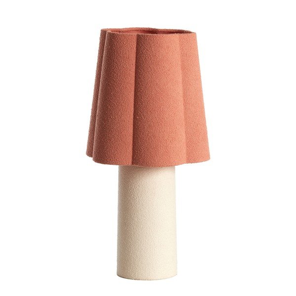 Łososiowa/kremowa lampa stołowa z tekstylnym kloszem (wysokość 50 cm) Musaby – Light & Living