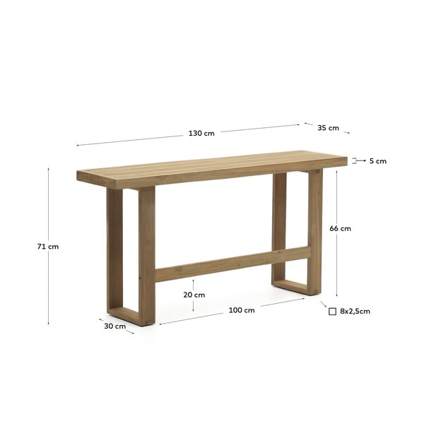 Drewniana ławka ogrodowa w naturalnym kolorze Canadell – Kave Home-image-4