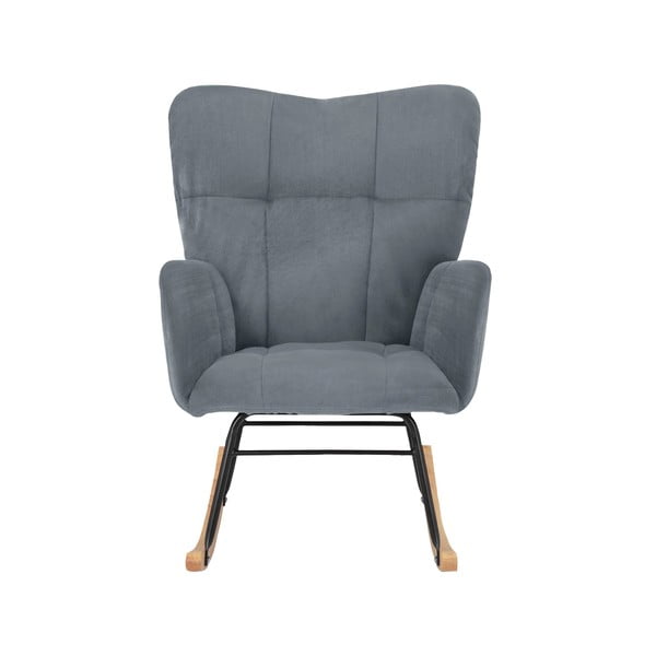 Szary aksamitny fotel bujany Elza – Støraa-image-1