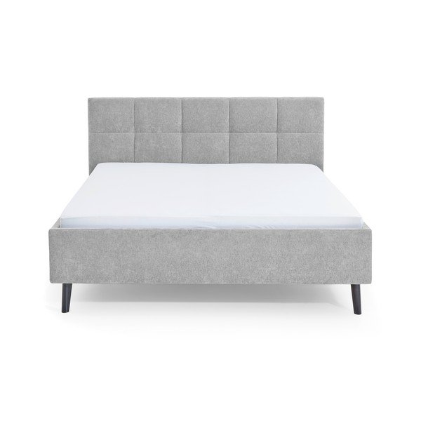 Szare tapicerowane łóżko dwuosobowe ze schowkiem ze stelażem 180x200 cm Nova – Meise Möbel