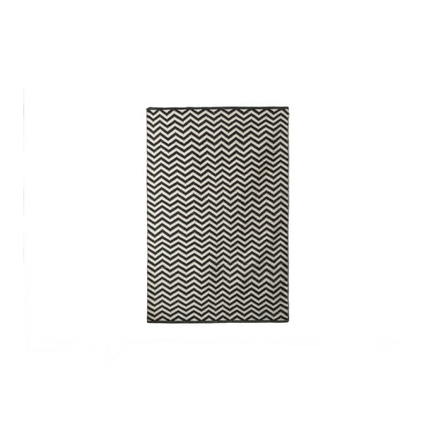 Czarno-biały dywan TJ Serra Zigzag, 100x120 cm