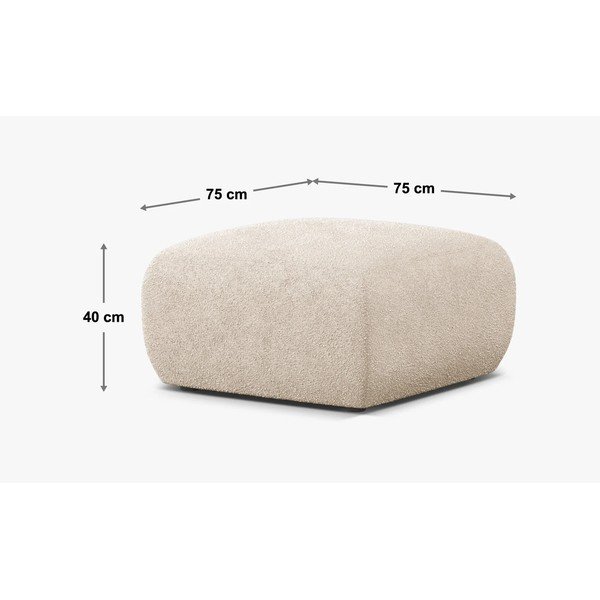 Biały puf z materiału bouclé Molino – Micadoni Home-image-4