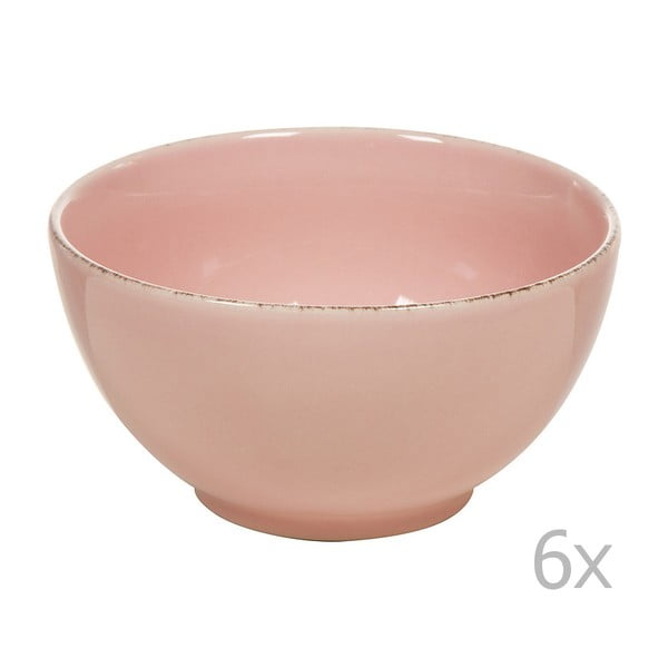 Zestaw 6 różowych miseczek ceramicznych Santiago Pons, ⌀ 14 cm