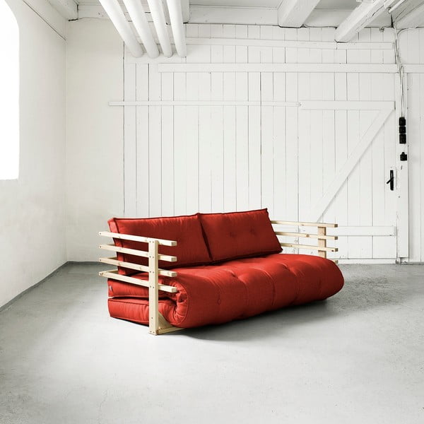 Sofa rozkładana 2-osobowa Karup Funk Natural/Red