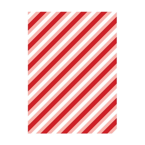 5 arkuszy czerwono-białego papieru do pakowania prezentów eleanor stuart Candy Stripes, 50x70 cm