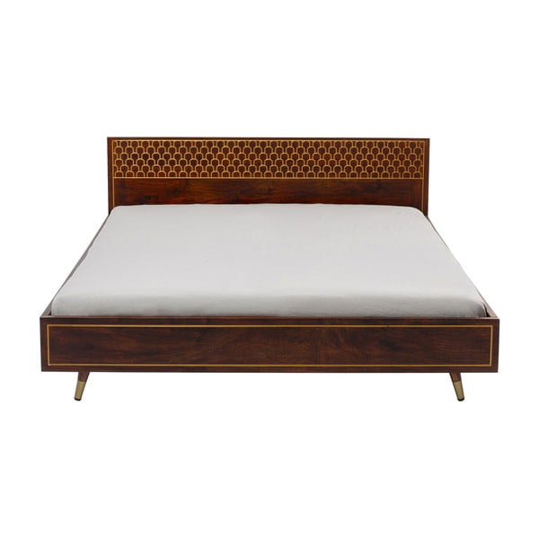Łóżko dwuosobowe z litego drewna mango 180x200 cm Muskat – Kare Design