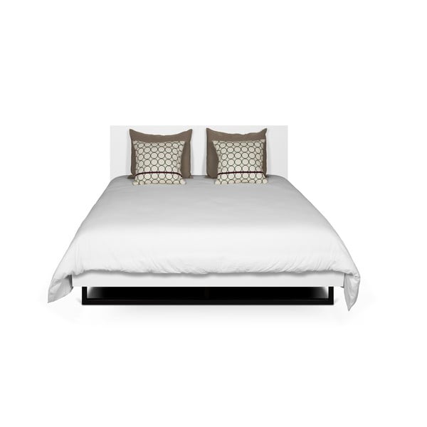 Białe łóżko ze stalowymi nogami TemaHome Mara, 180 x 200 cm