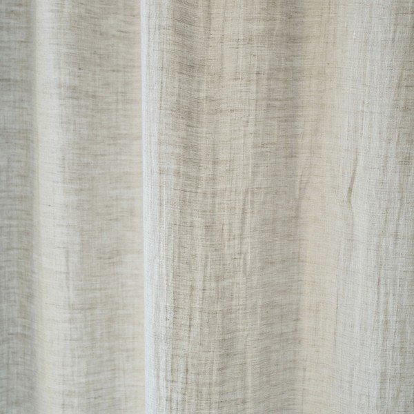 Beżowa lekka lniana zasłona z przeszyciem tunelowym Linen Tales Daytime, 250x130 cm-image-1