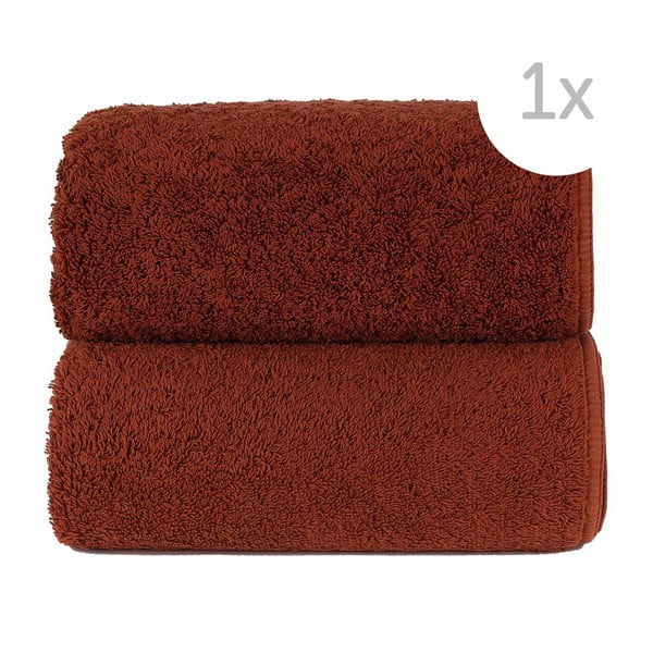 Ceglastoczerwony ręcznik Graccioza Loop, 46x76 cm