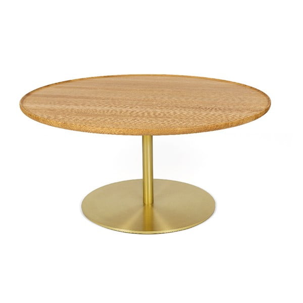 Okrągły stolik z blaterm z drewna dębowego Askala Softy