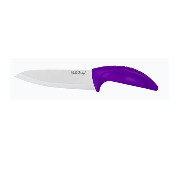 Fioletowy nóż ceramiczny Vialli Design Chef, 15 cm
