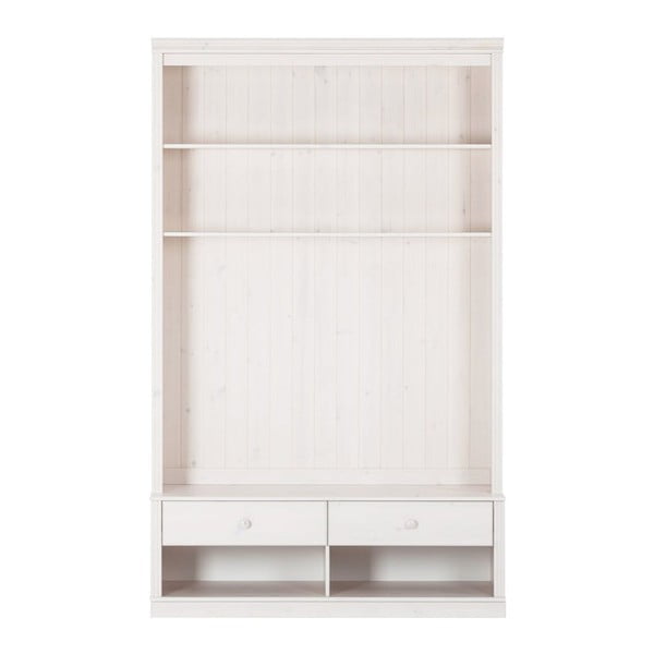 Biały zestaw pod TV z litego drewna sosnowego 140x223 cm Anita – Støraa