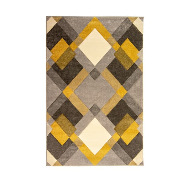 Szaro-żółty dywan Flair Rugs Nimbus Ochre, 80x150 cm