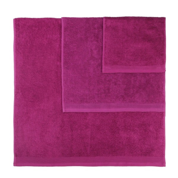 Komplet 3 fioletowych ręczników Artex Delta