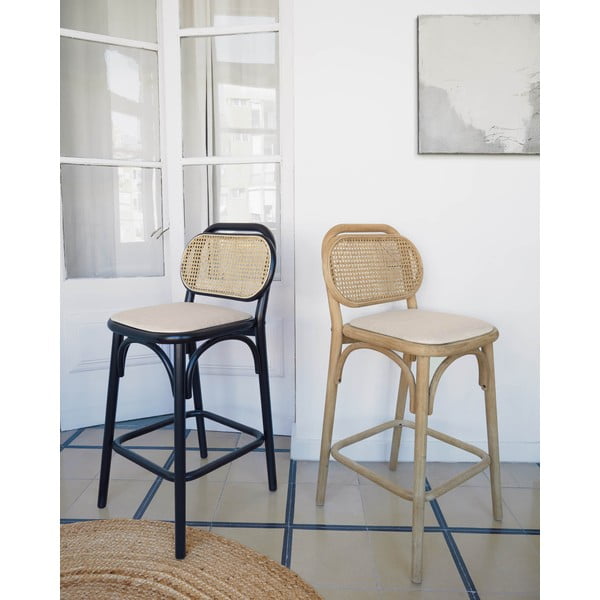 Hoker z litego drewna dębowego w naturalnym kolorze (wysokość siedziska 65 cm) Doriane – Kave Home-image-3