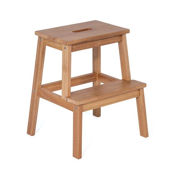 Stołek z drewna kauczukowego ze schodkiem Corg – Bonami Selection