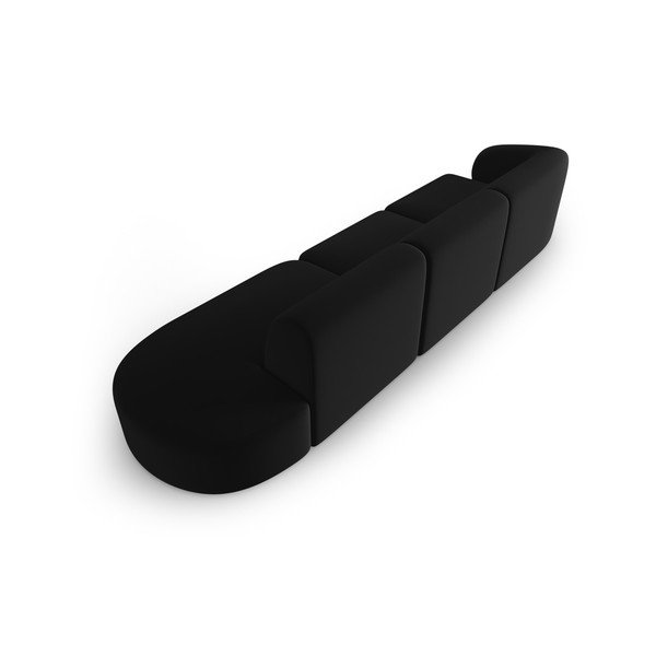 Czarna aksamitna sofa lewostronna 311 cm Paolo – Milo Casa-image-3