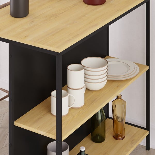 Stolik barowy w dekorze dębu 60x100 cm Sagi – Marckeric-image-1