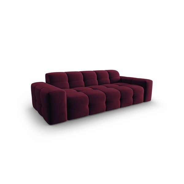Bordowa aksamitna sofa 222 cm Kendal – Micadoni Home-image-3