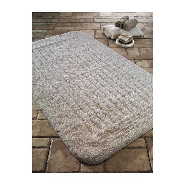 Kremowy dywanik łazienkowy Confetti Bathmats Cotton Stripe, 60x100 cm