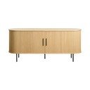 Niska komoda w dekorze dębu z drzwiami przesuwnymi 76x180 cm Nola – Unique Furniture