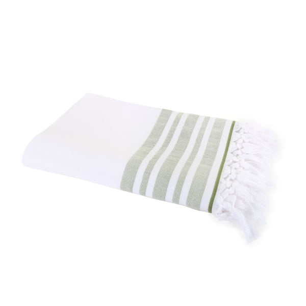 Zielony ręcznik Hammam Leodikia, 100x150 cm