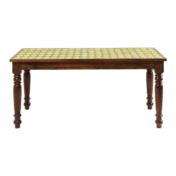 Drewniany stół do jadalni z ceramicznym blatem Kare Design Provence, 160x80 cm