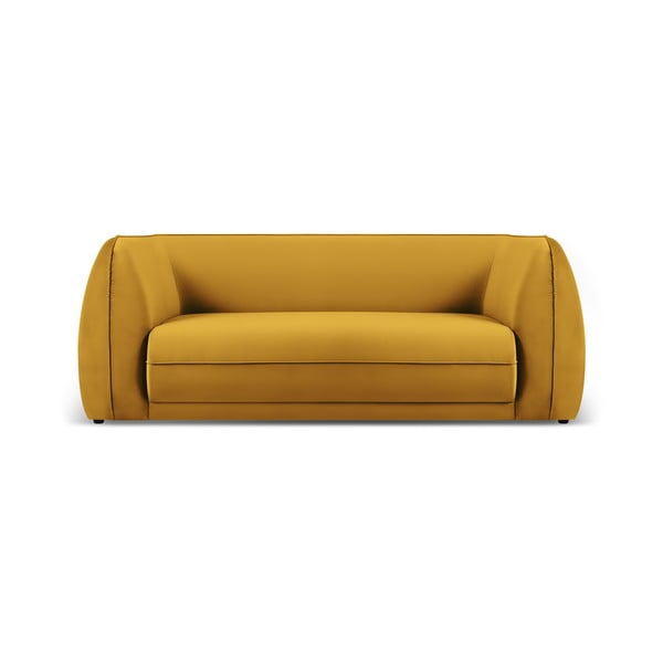 Żółta aksamitna sofa 190 cm Lando – Micadoni Home