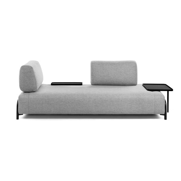 Jasnoszara sofa ze stolikiem Kave Home Compo-image-3