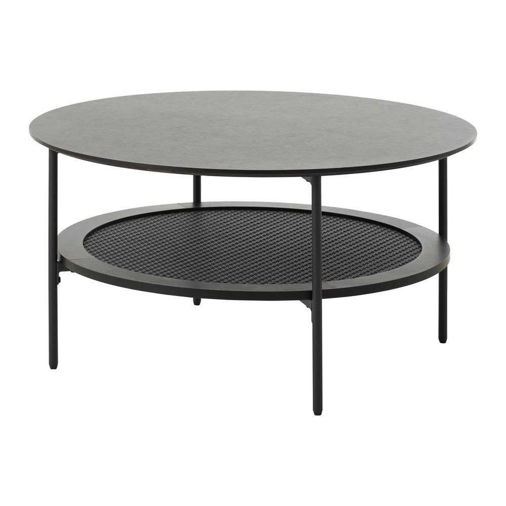 Czarny okrągły stolik ø 80 cm Pensacola – Unique Furniture