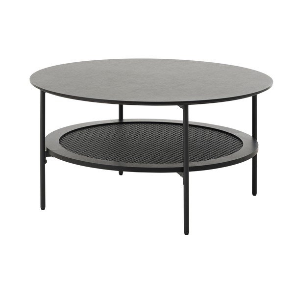 Czarny okrągły stolik ø 80 cm Pensacola – Unique Furniture