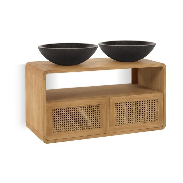 Szafka pod umywalkę z drewna tekowego Kave Home Sabiela-image-4