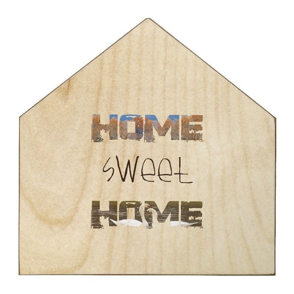 Drewniana tablica dekoracyjna Home Sweet Home, 30x30 cm
