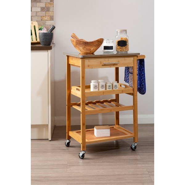 Bambusowy barek na kółkach 41x58 cm Harlow – Premier Housewares-image-1