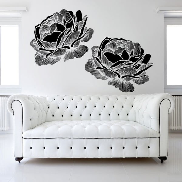 Naklejka ścienna Black Roses, 120x90 cm