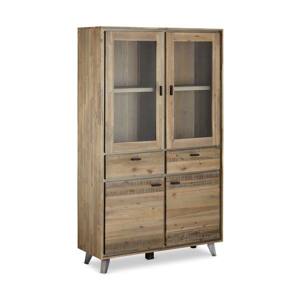 Witryna z litego drewna akacjowego 110x187 cm Malaga – Furnhouse-image-2