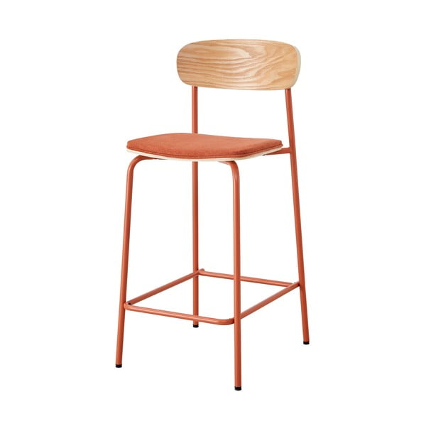 Czerwono-naturalne hokery zestaw 2 szt. (wys. siedziska 66 cm) Adriana – Marckeric-image-2