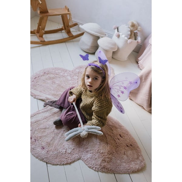 Jasnoróżowo-beżowy bawełniany dywan dziecięcy tkany ręcznie odpowiedni do prania 90x120 cm Baby Butterfly – Lorena Canals-image-3