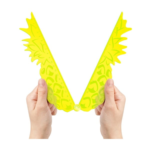 Żółta linijka w kształcie ananasa Just Mustard Tropical-image-2