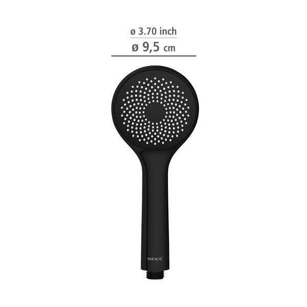 Czarna słuchawka prysznicowa Wenko Matt, ø 9,5 cm-image-1