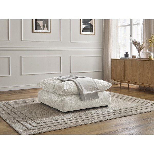 Biały podnóżek z tkaniny szenilowej Neil – Bobochic Paris-image-4