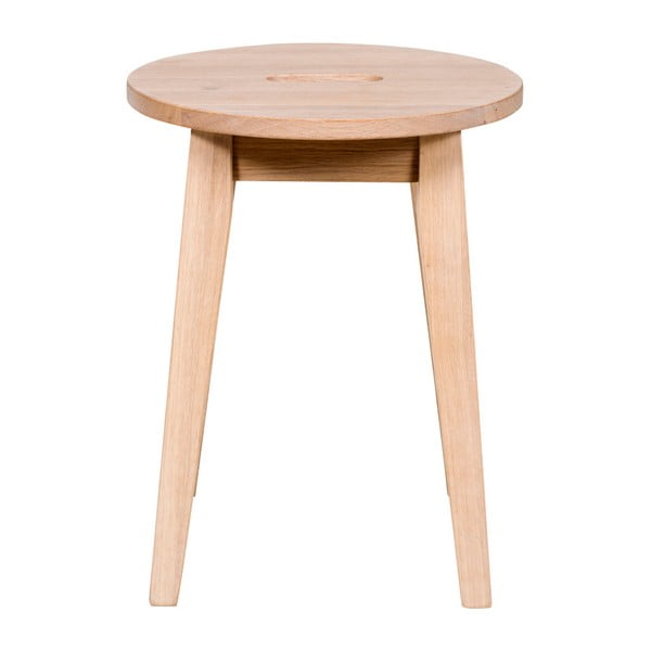 Lakierowany matowy niski stołek z drewna dębowego Rowico Frigg-image-1