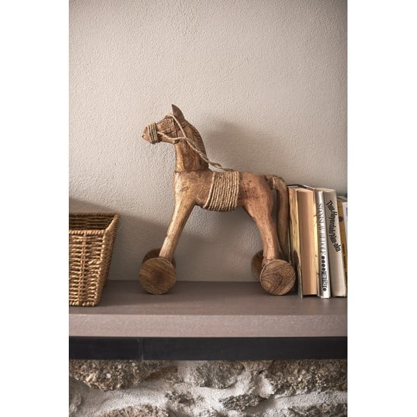 Dekoracyjna figurka z drewna w kształcie konia Antic Line Cheval, wys. 31 cm-image-1