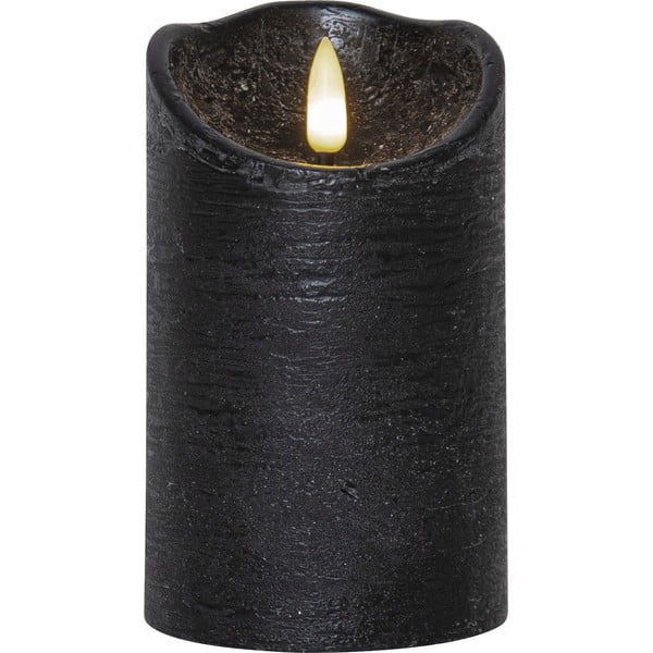Czarna woskowa świeca LED Star Trading Flamme Rustic, wys. 12,5 cm